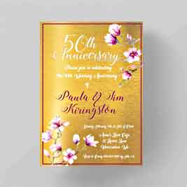 Gold Filigree Anniversary Invitation